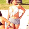 Selena Gomez in Bikini Top and Tight Shorts at a Beach in Mexico