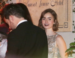Lily Collins - Leaving a Golden Globes after party in West Hollywood, 11 января 2015 (9xHQ) Z34W3VEd